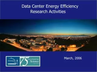 Data Center Research Activities
