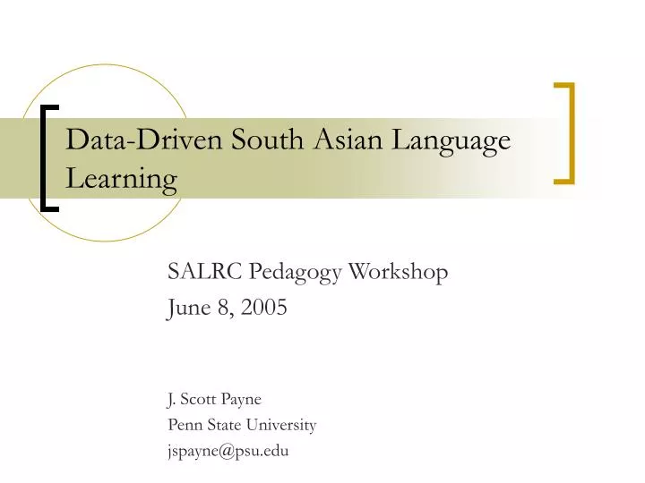 data driven south asian language learning