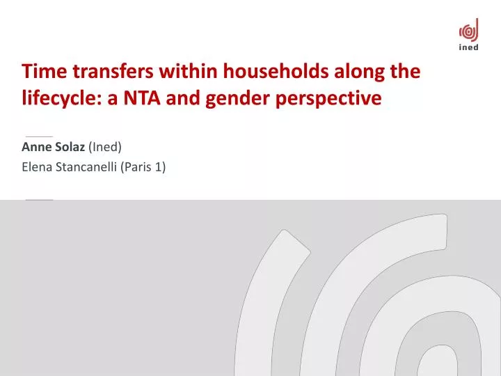 time transfers within households along the lifecycle a nta and gender perspective