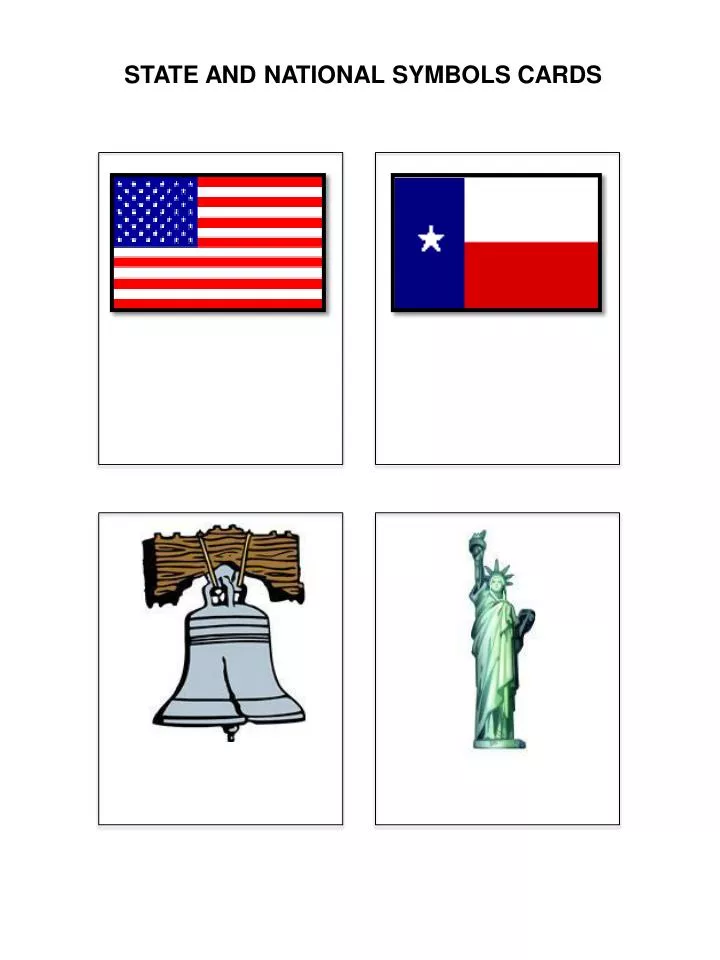 state and national symbols cards