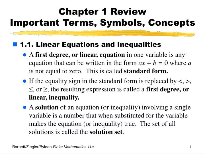 chapter 1 review important terms symbols concepts