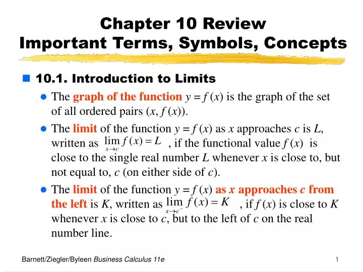 chapter 10 review important terms symbols concepts