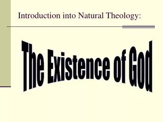 Introduction into Natural Theology:
