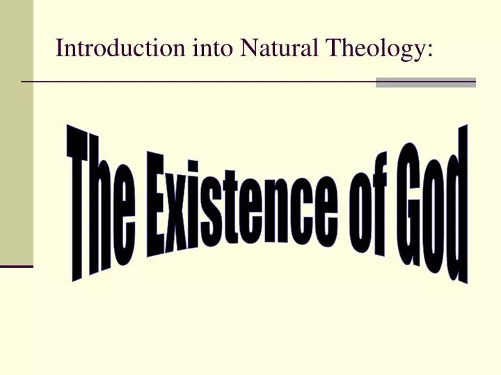 introduction into natural theology