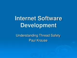 Internet Software Development