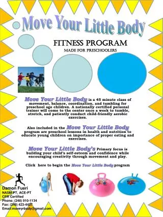 FITNESS PROGRAM made for PRESCHOOLERs