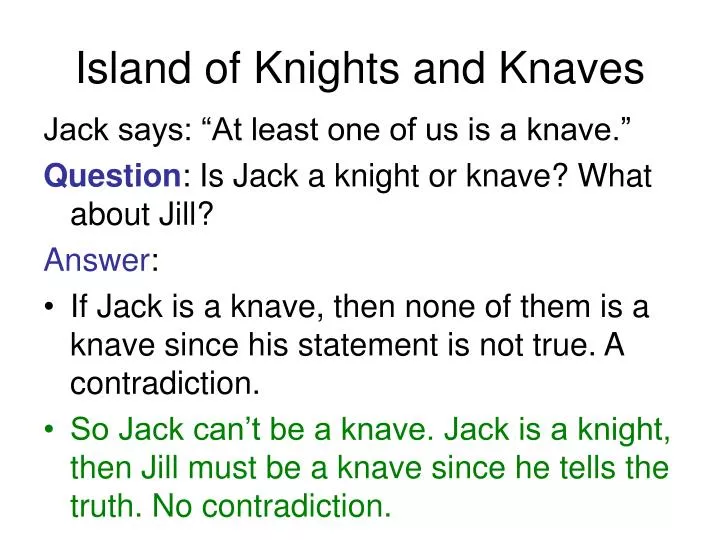 island of knights and knaves