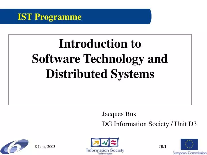 introduction to software technology and distributed systems
