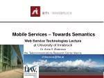 Mobile Services – Towards Semantics - slide 1
