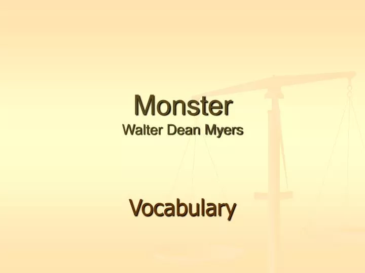 monster walter dean myers