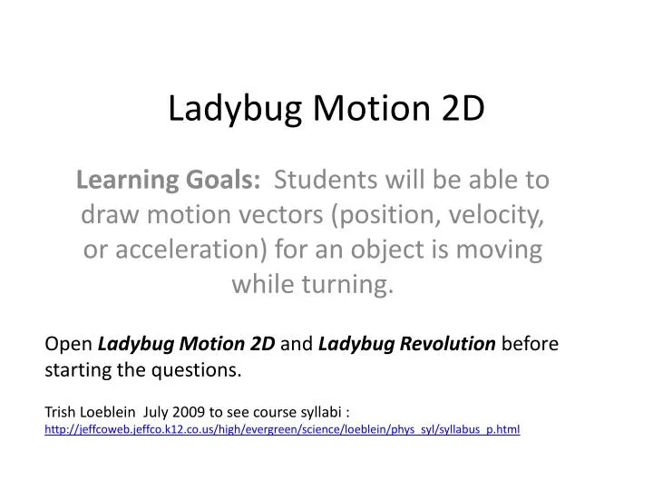 ladybug motion 2d