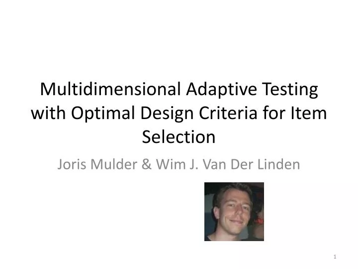 multidimensional adaptive testing with optimal design criteria for item selection
