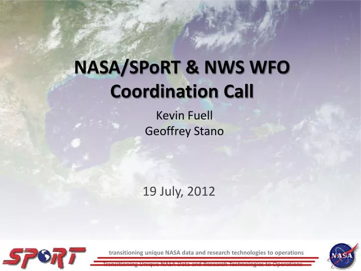 nasa sport nws wfo coordination call