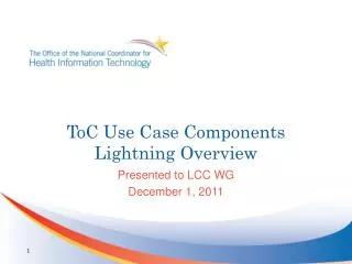 ToC Use Case Components Lightning Overview