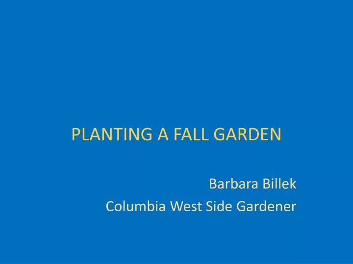 planting a fall garden