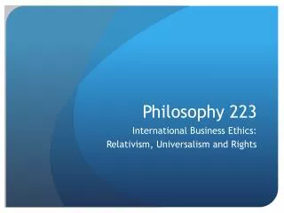 Philosophy 223