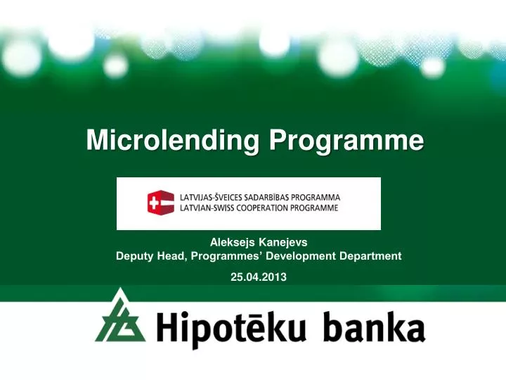 microlending programme