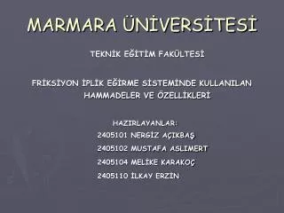 marmara n vers tes