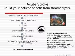 Acute Stroke Could your patient benefit from thrombolysis?