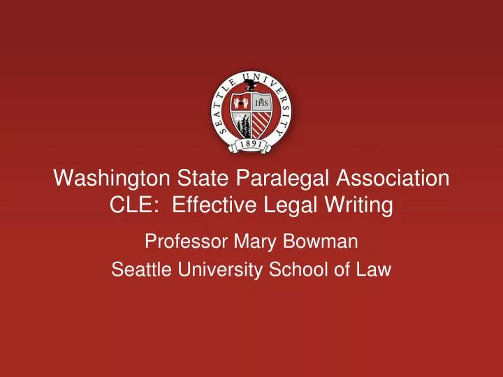 washington state paralegal association cle effective legal writing