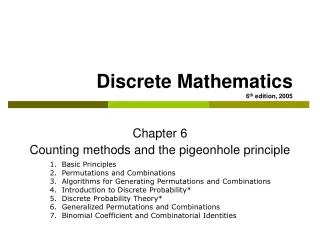 Discrete Mathematics 6 th edition, 2005