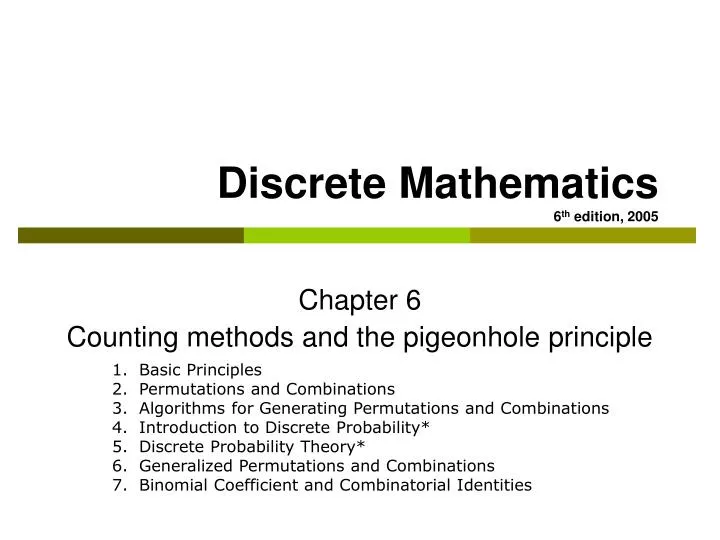 discrete mathematics 6 th edition 2005