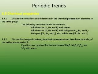 Periodic Trends