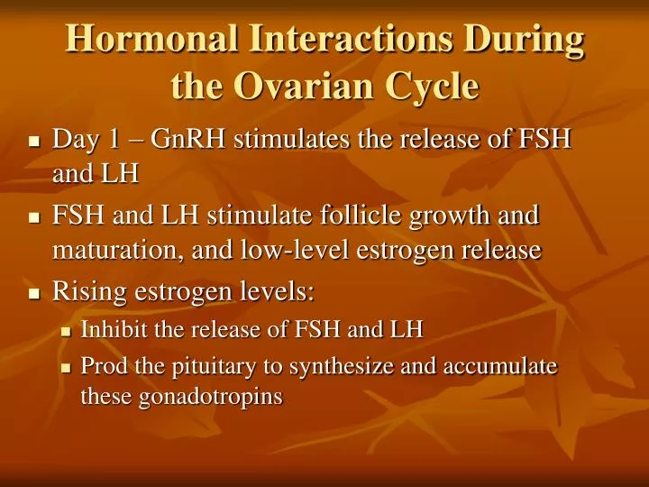 hormonal interactions during the ovarian cycle