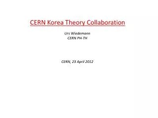 CERN Korea Theory Collaboration