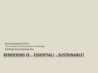 Rendering Is:.. Essential! …Sustainable!