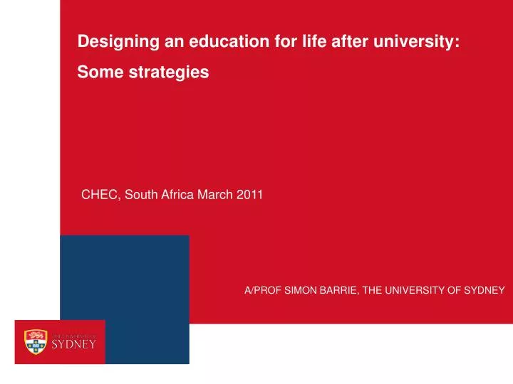 designing an education for life after university some strategies
