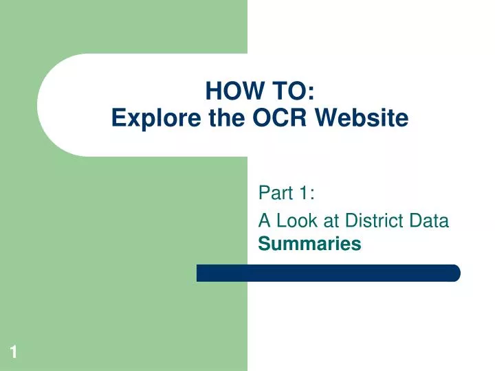 how to explore the ocr website