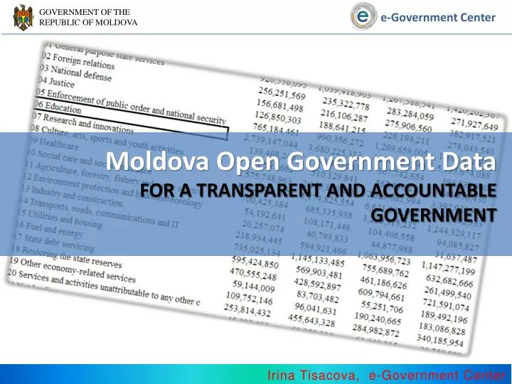 moldova open government data for a transparent and accountable government