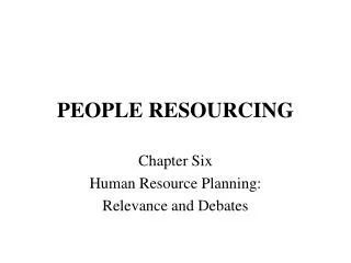 PEOPLE RESOURCING