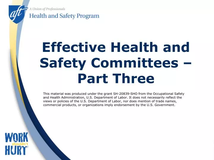 effective health and safety committees part three