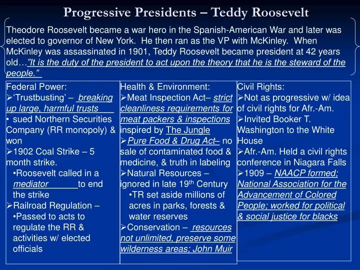 progressive presidents teddy roosevelt