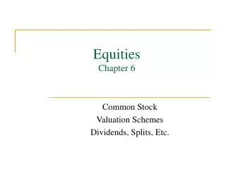 Equities Chapter 6