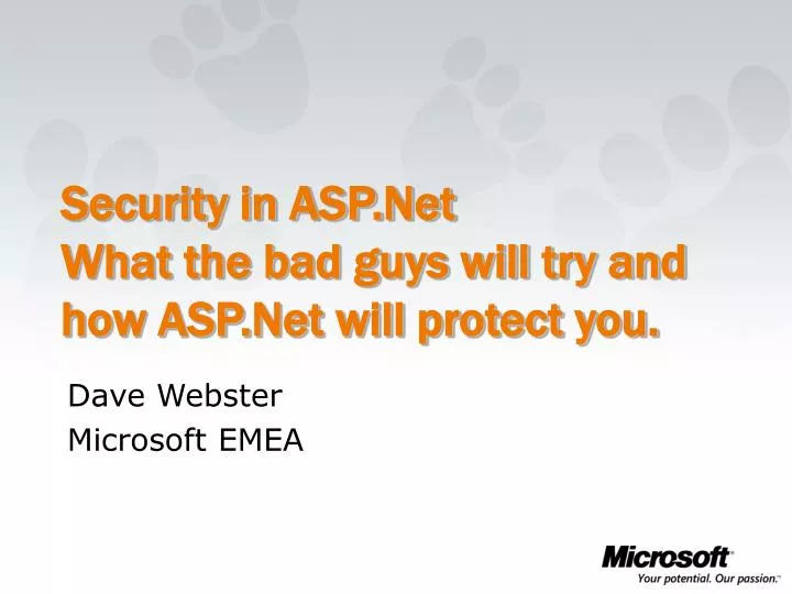 security in asp net what the bad guys will try and how asp net will protect you