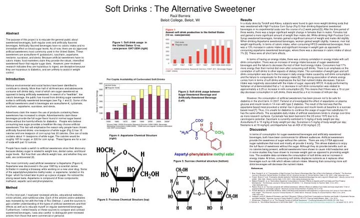 soft drinks the alternative sweetener ra l barrera beloit college beloit wi