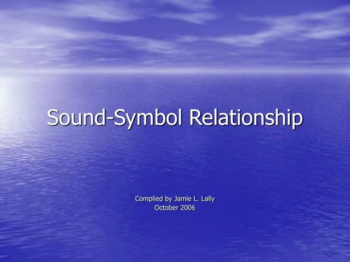 sound symbol relationship