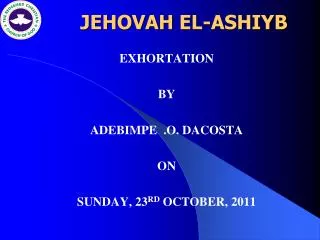 JEHOVAH EL-ASHIYB