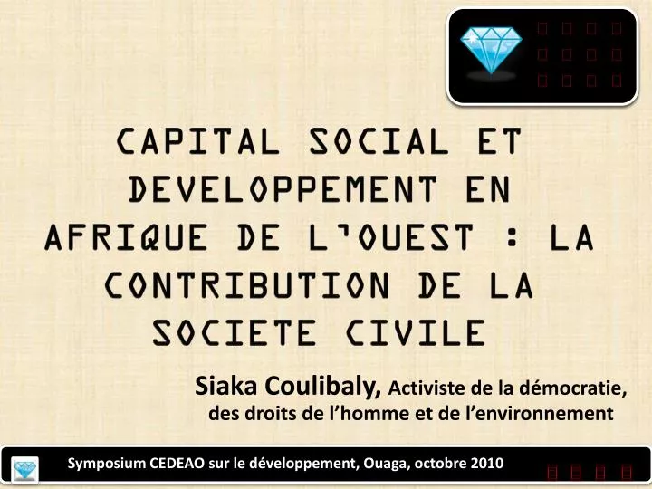 capital social et developpement en afrique de l ouest la contribution de la societe civile