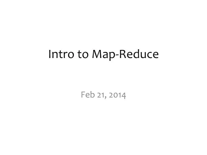 intro to map reduce