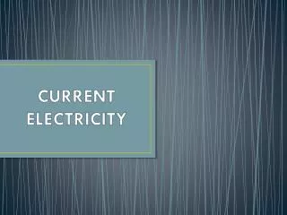 current e lectricity