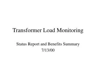 Transformer Load Monitoring