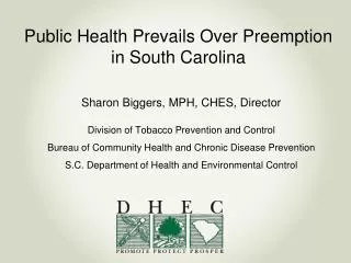 Public Health Prevails Over Preemption in South Carolina