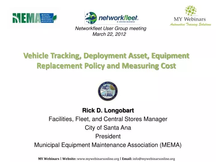vehicle tracking deployment asset equipment replacement policy and measuring cost