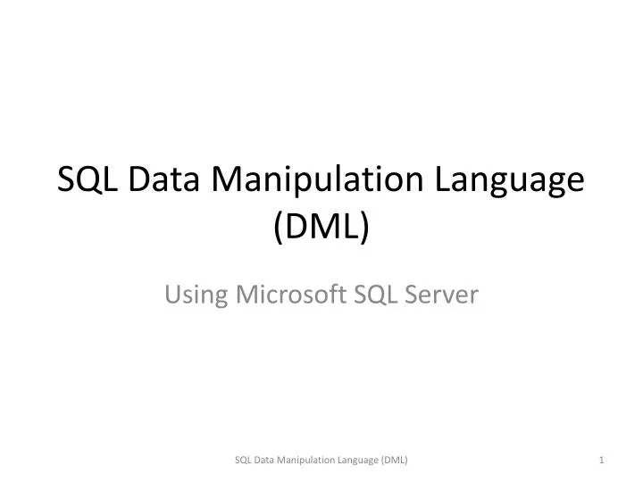 sql data manipulation language dml