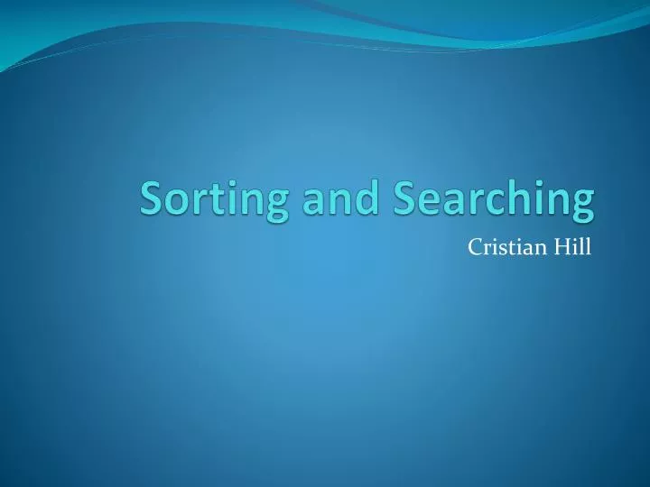 sorting and searching