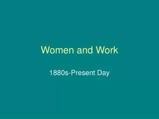 Women and Work